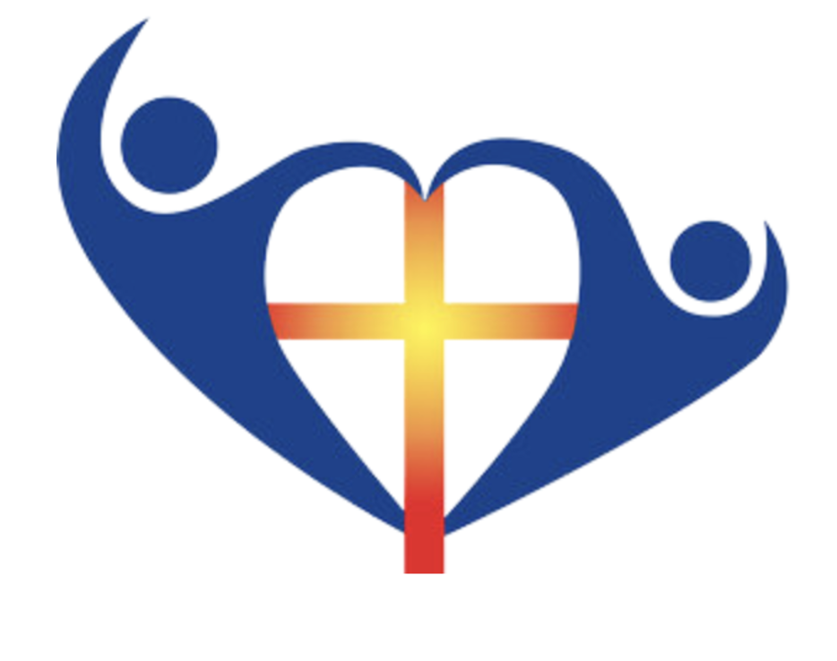 Healing pathway Red cross blue heart